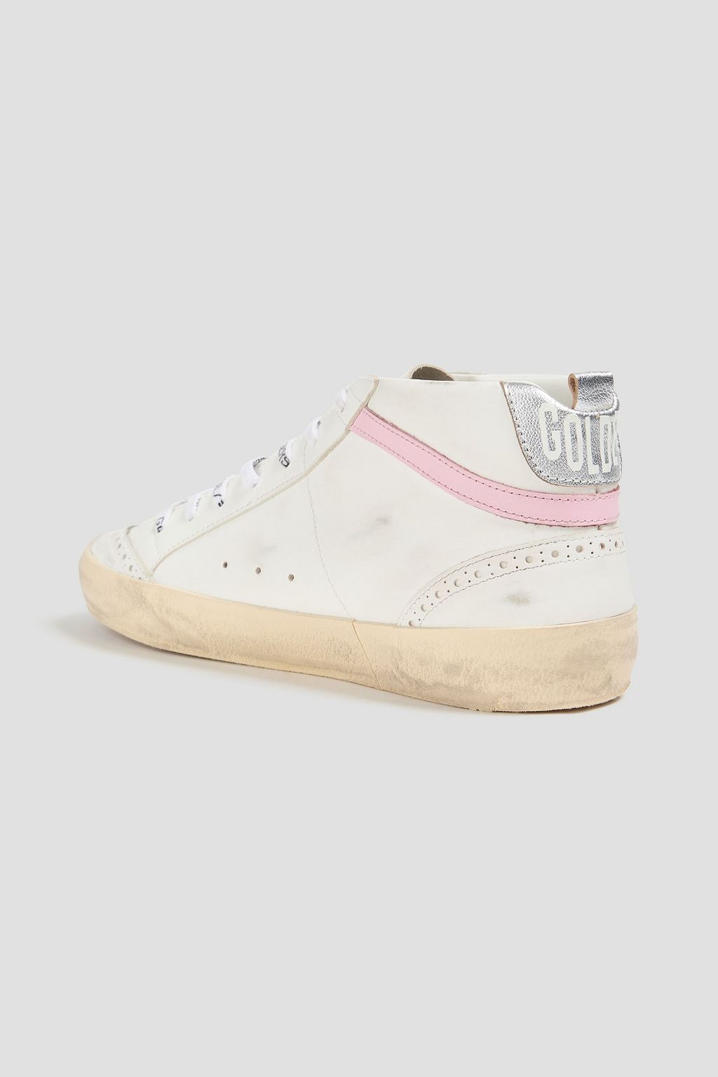 GOLDEN GOOSE حذاء سنيكرز بطول فوق الكاحل من الجلد بتأثير معتق