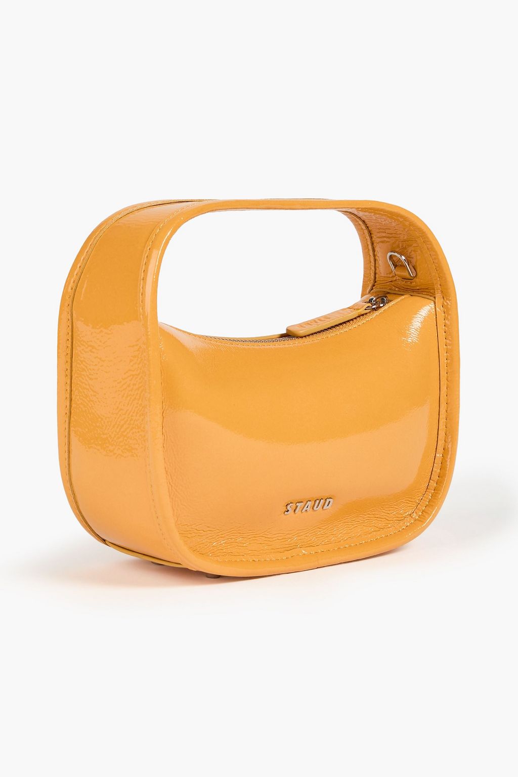 STAUD Venice crinkled patent-leather tote