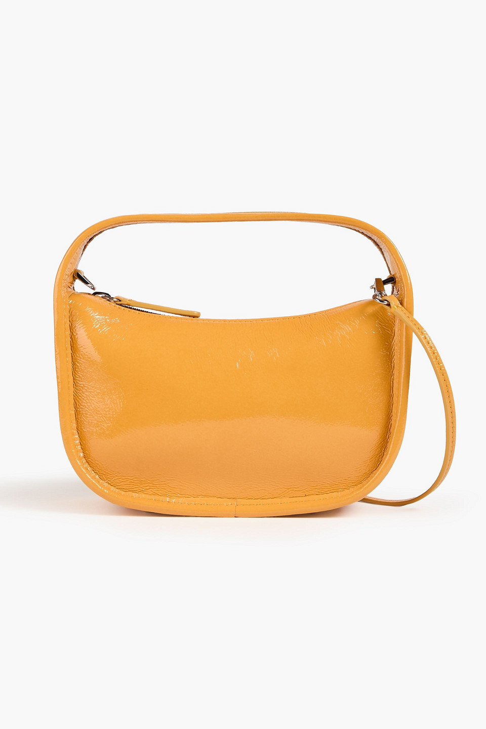 Staud Venice Crinkled Patent-leather Tote