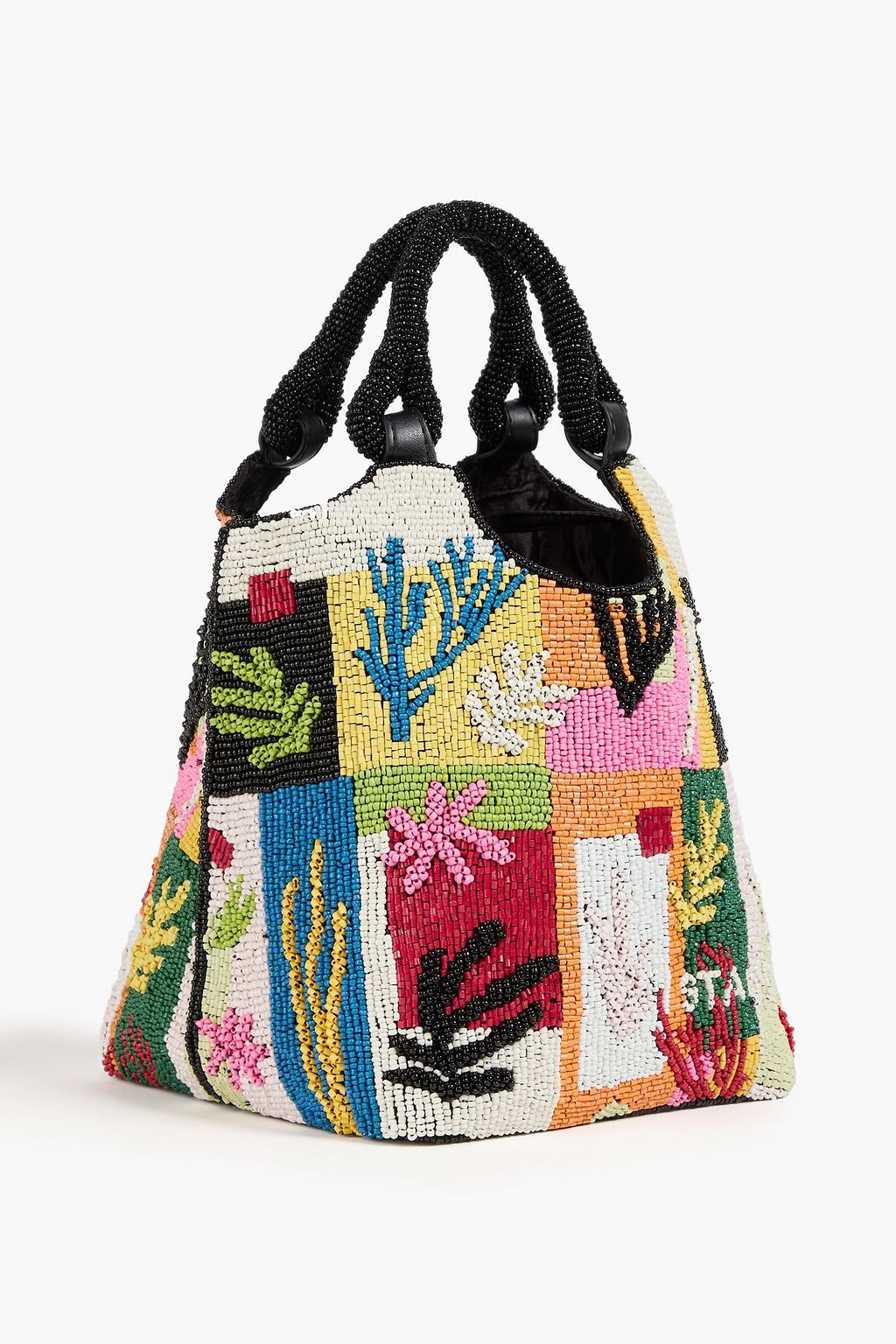 STAUD Cote beaded satin bucket bag