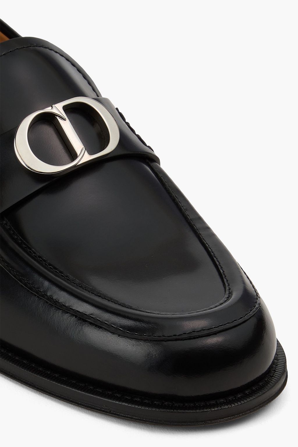 DIOR HOMME Granville embellished glossed-leather loafers