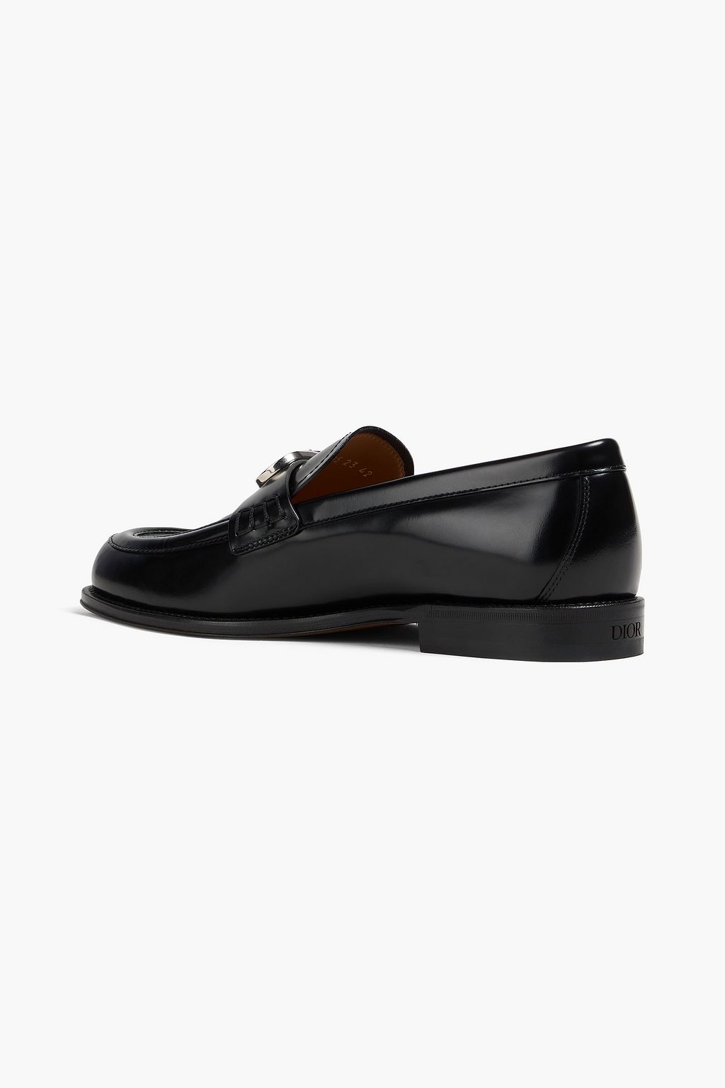 DIOR HOMME Granville embellished glossed-leather loafers