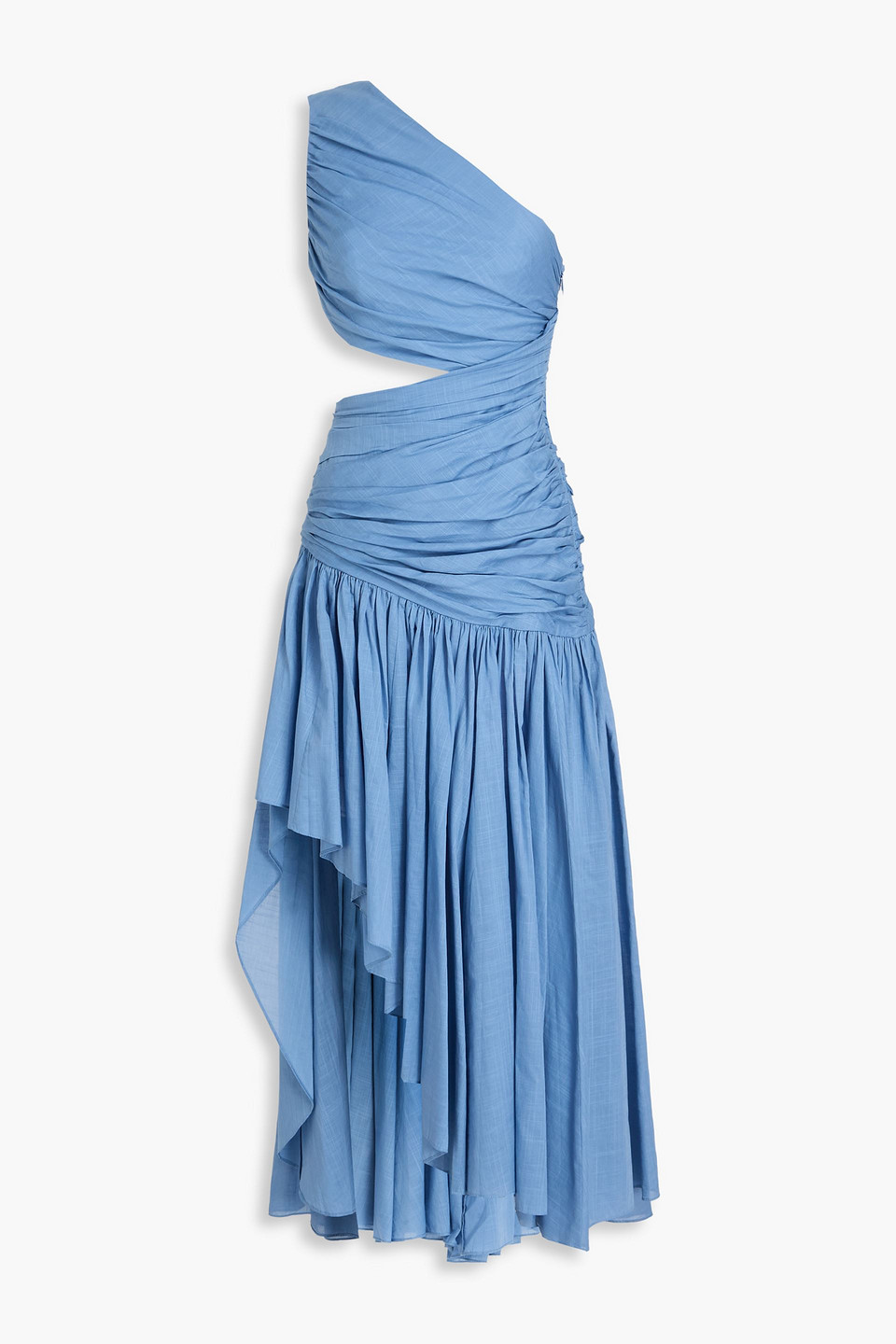 zimmermann - one-shoulder asymmetric cotton dress - blue - 00
