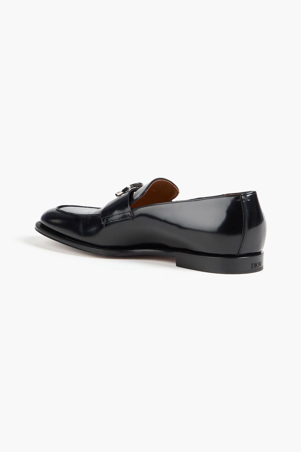 DIOR HOMME Timeless embellished glossed-leather loafers