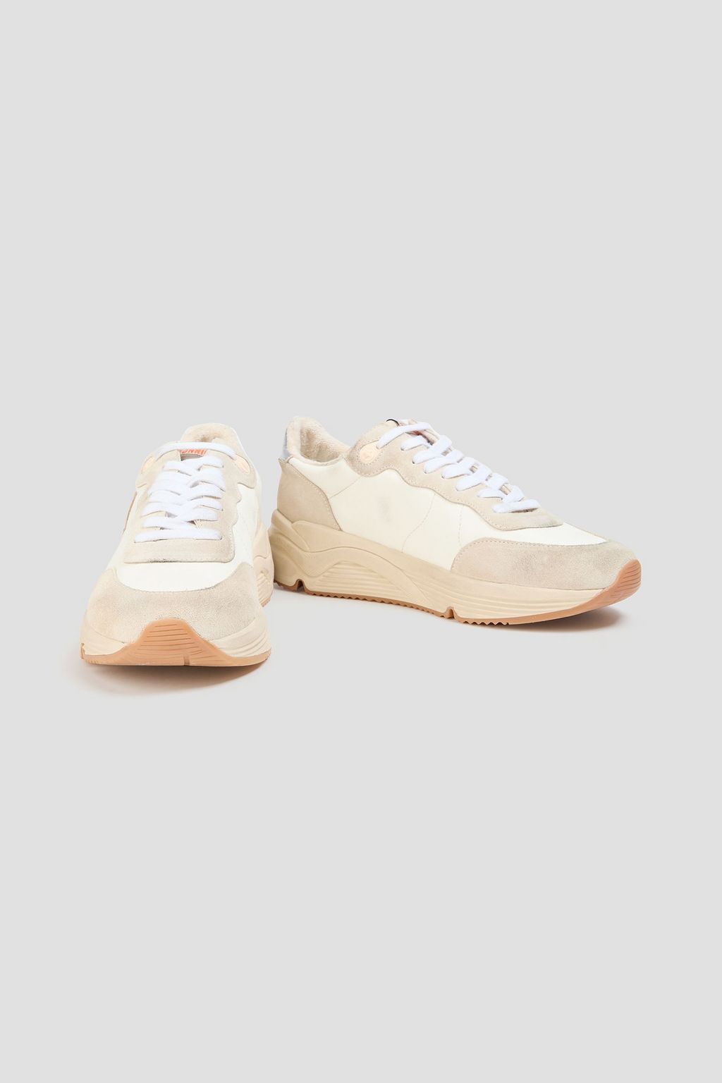 GOLDEN GOOSE Running Sole suede-trimmed leather sneakers