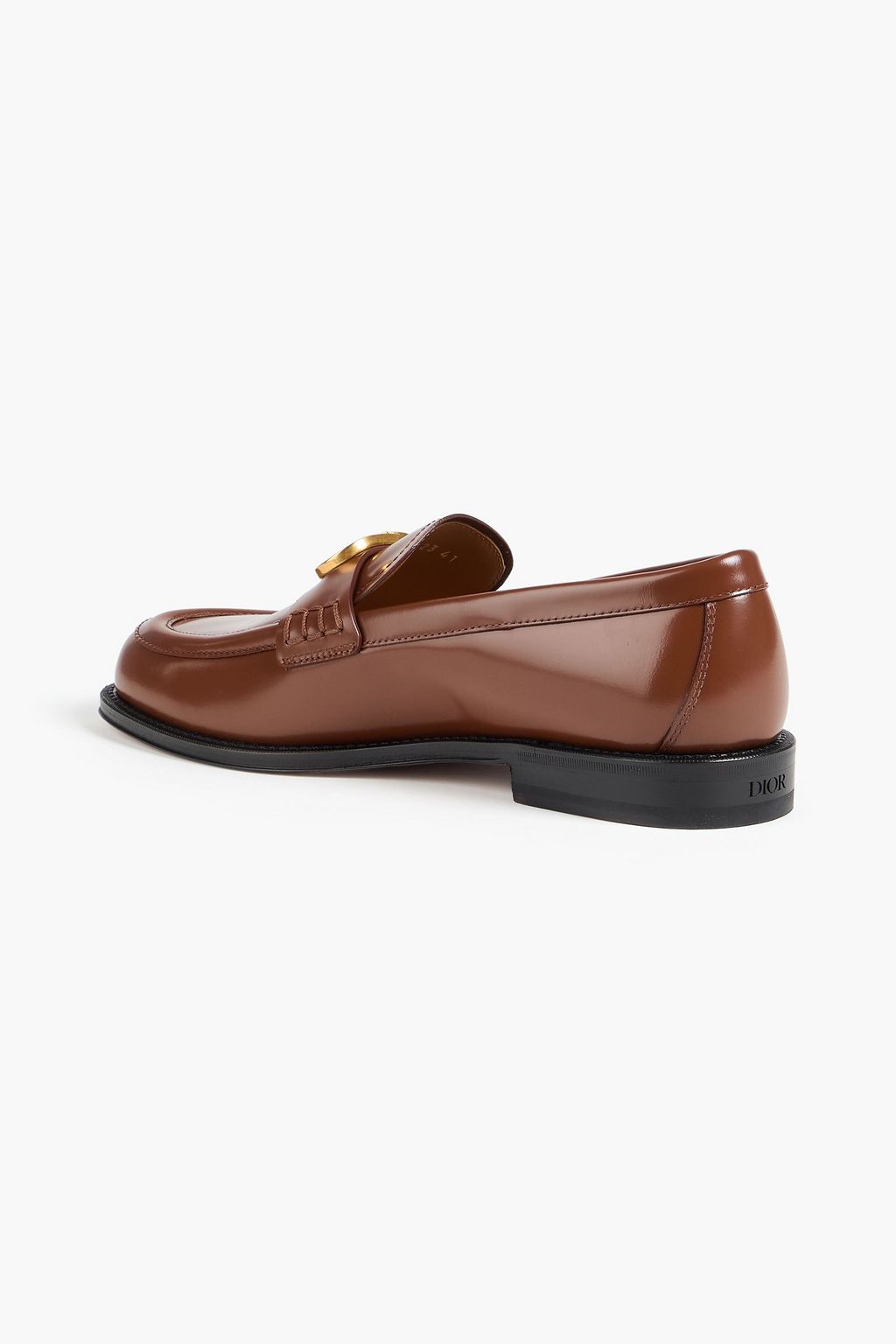 DIOR HOMME Granville embellished glossed-leather loafers