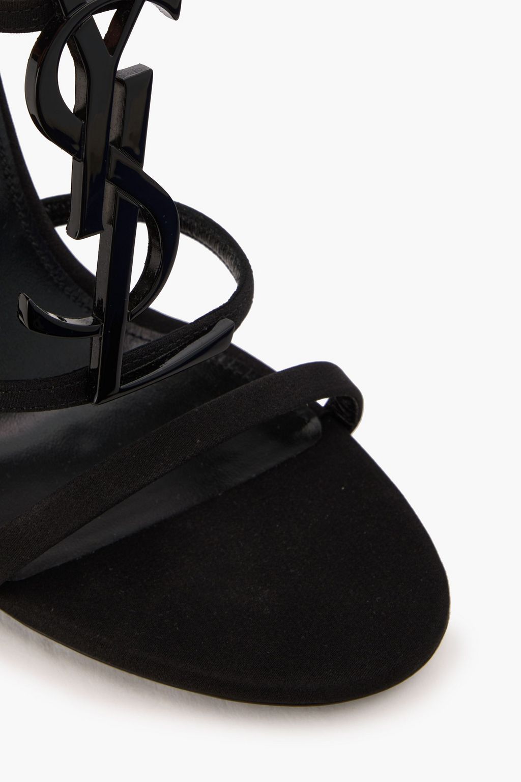 SAINT LAURENT Cassandra embellished satin sandals