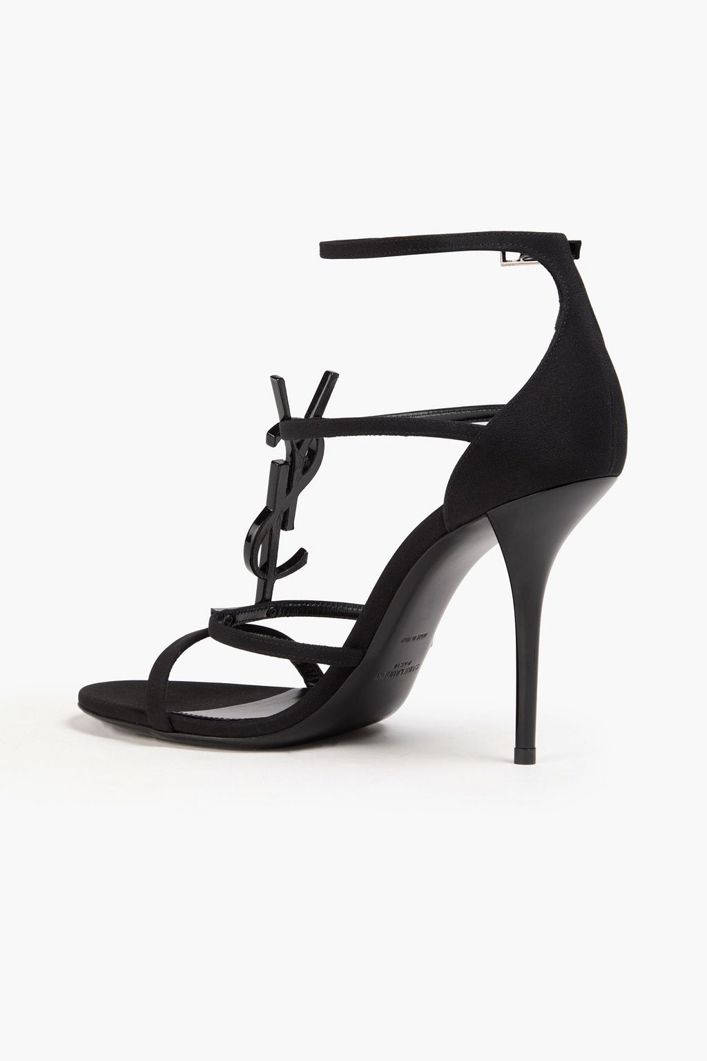 SAINT LAURENT Cassandra embellished satin sandals