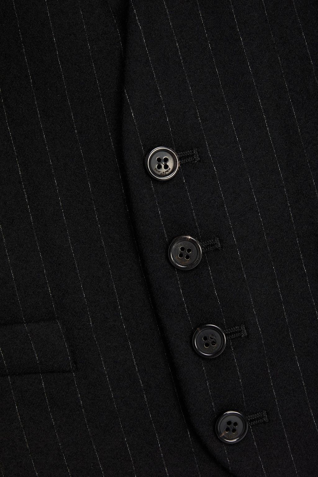 SAINT LAURENT Weste aus einer Woll-Baumwollmischung mit Nadelstreifen