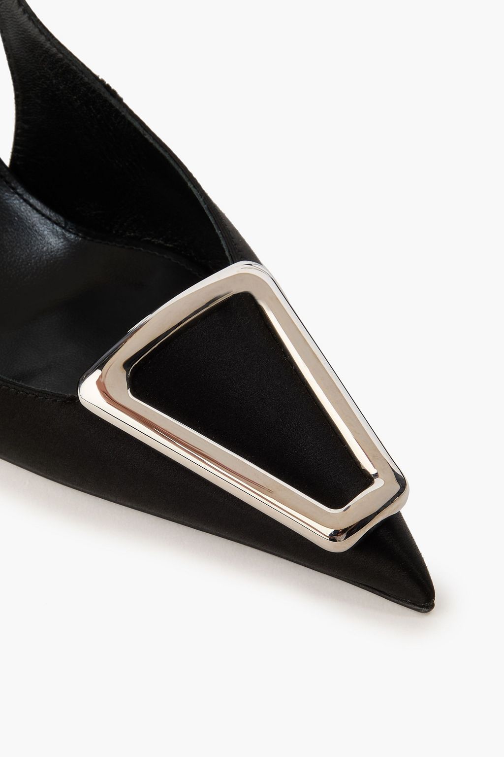 SAINT LAURENT Farida 95 embellished satin slingback pumps