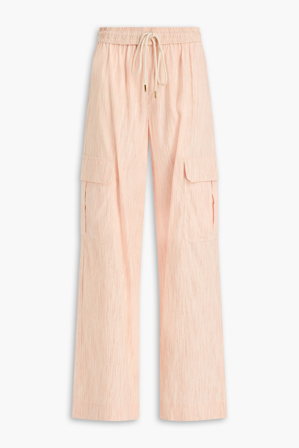 zimmermann - striped linen-blend cargo pants - orange - 00