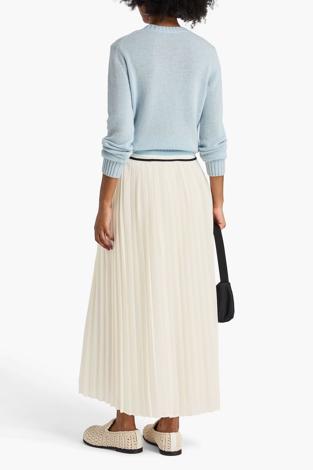 MONCLER Pleated georgette midi skirt