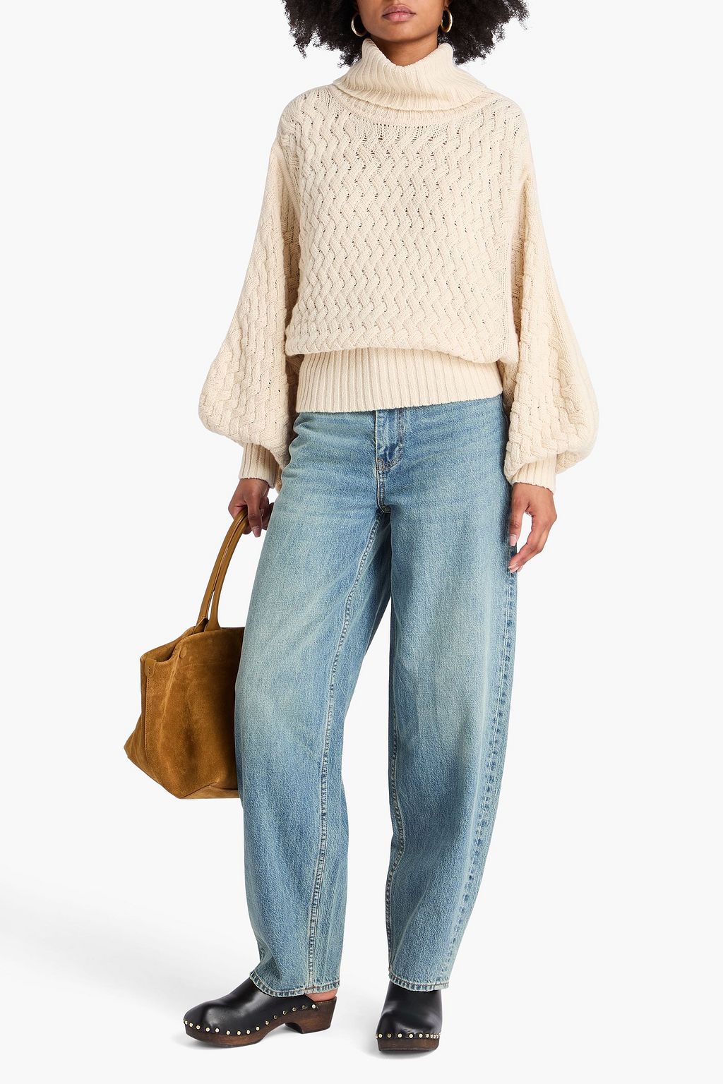ZIMMERMANN Wool and cotton-blend turtleneck sweater