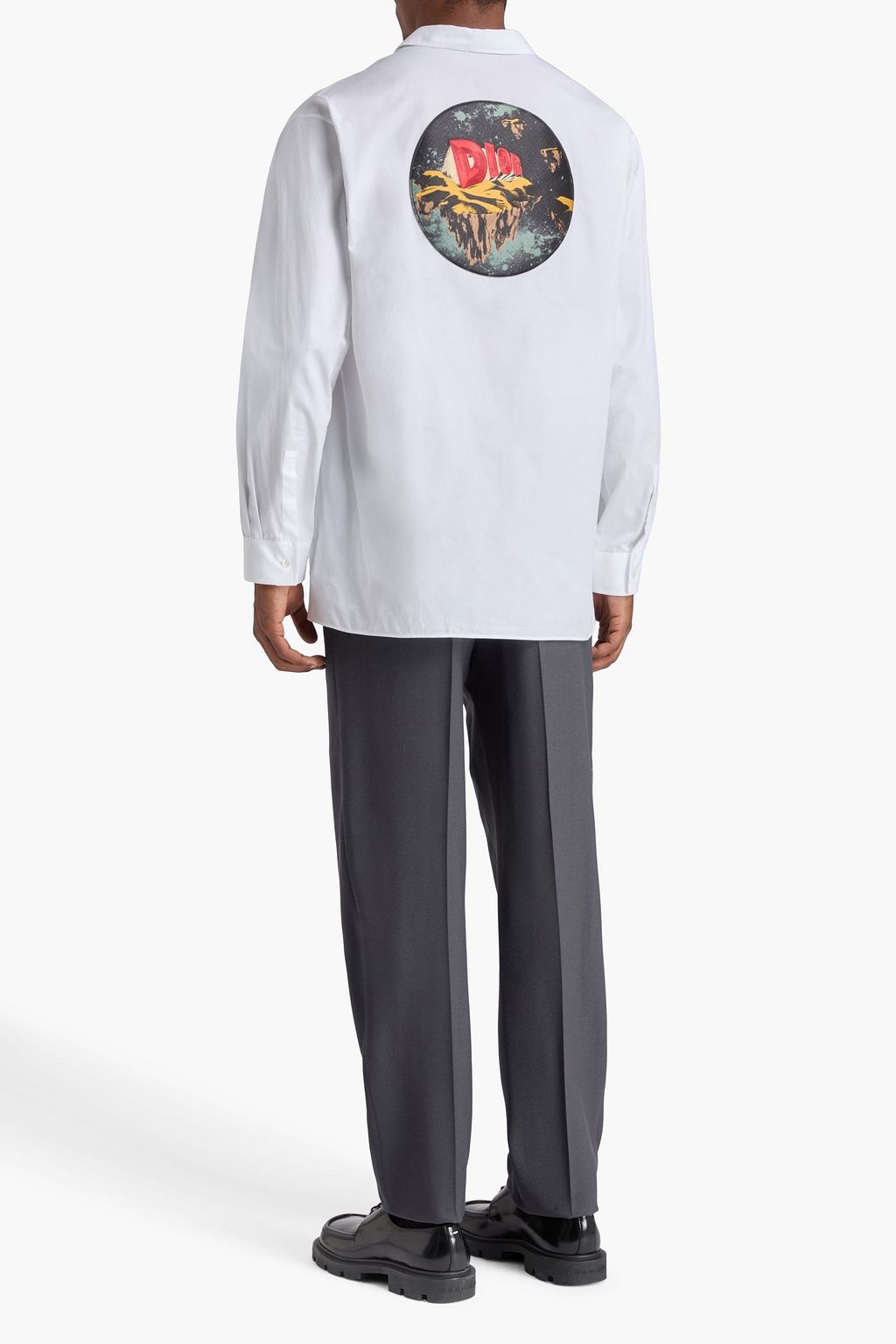 DIOR Appliquéd cotton-poplin shirt