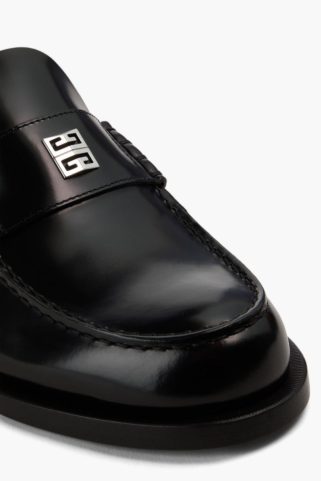 GIVENCHY Embellished glossed-leather loafers
