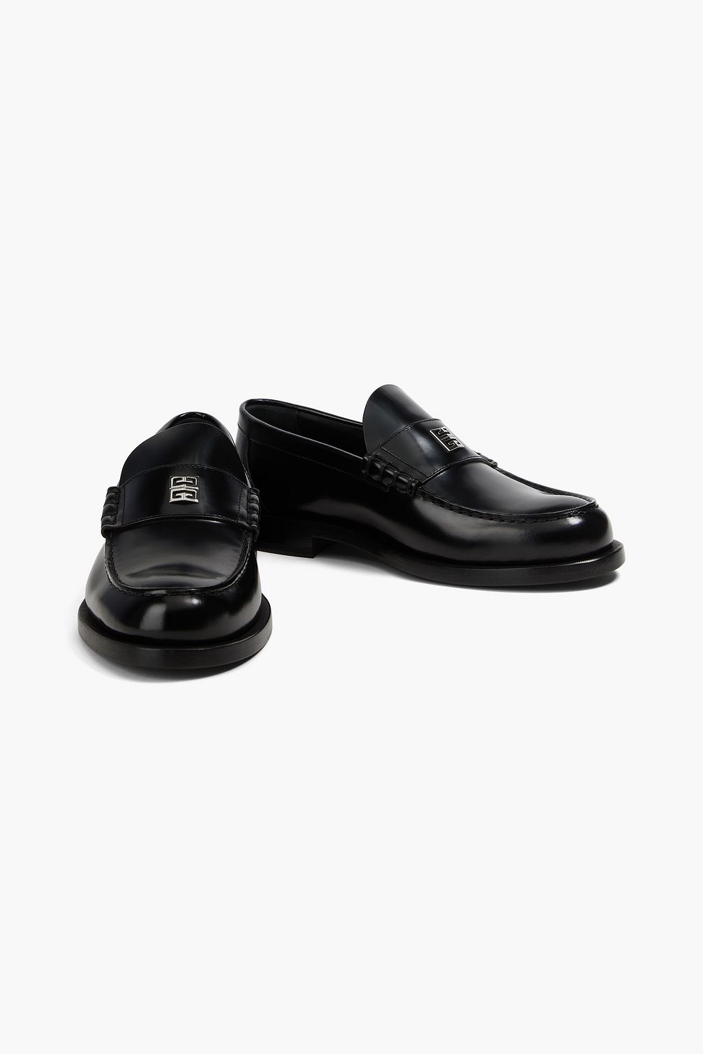 GIVENCHY Embellished glossed-leather loafers