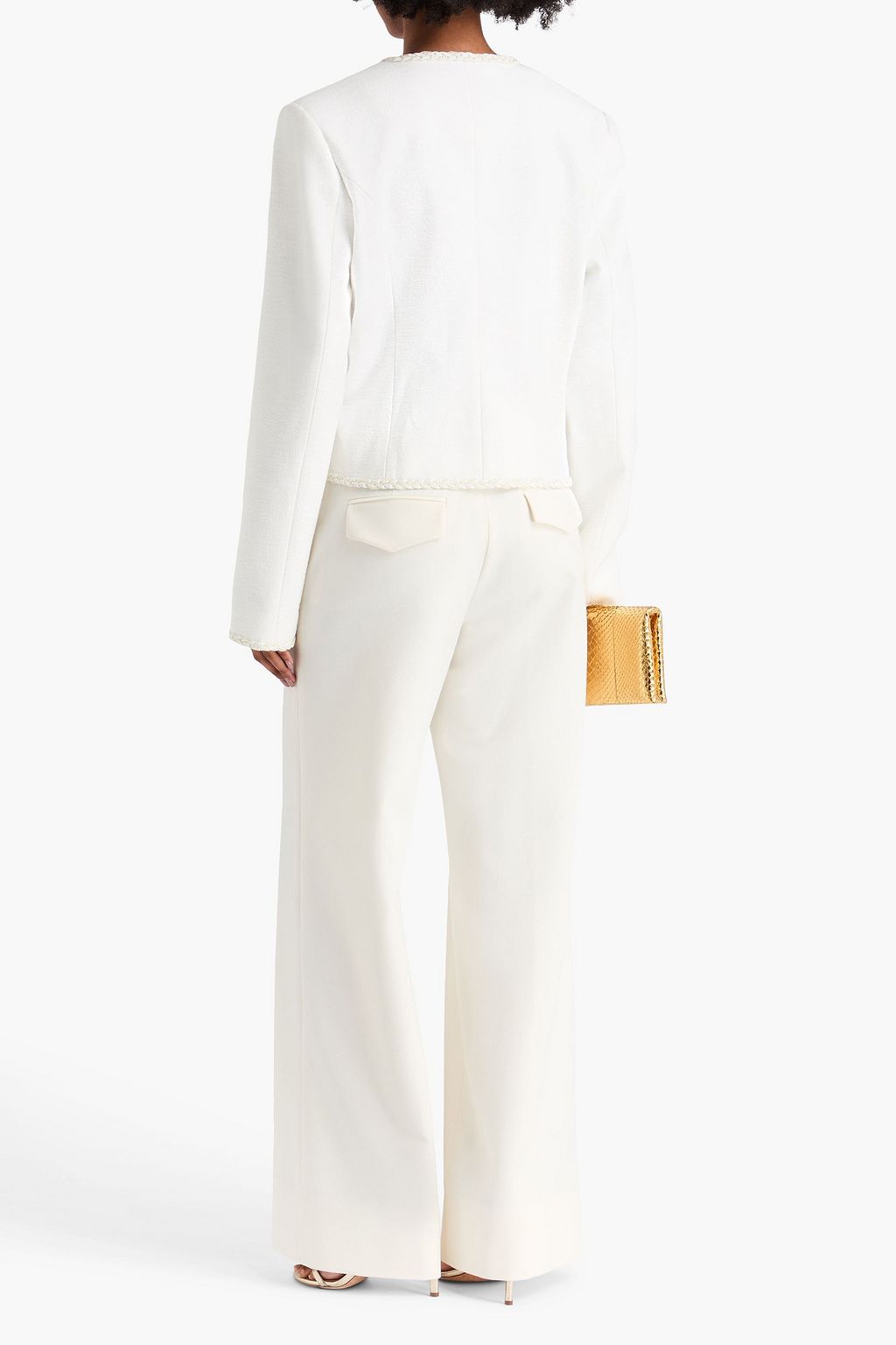 REBECCA VALLANCE Clarisse doppelreihiger Blazer aus Tweed aus einer Baumwollmischung in Metallic-Optik