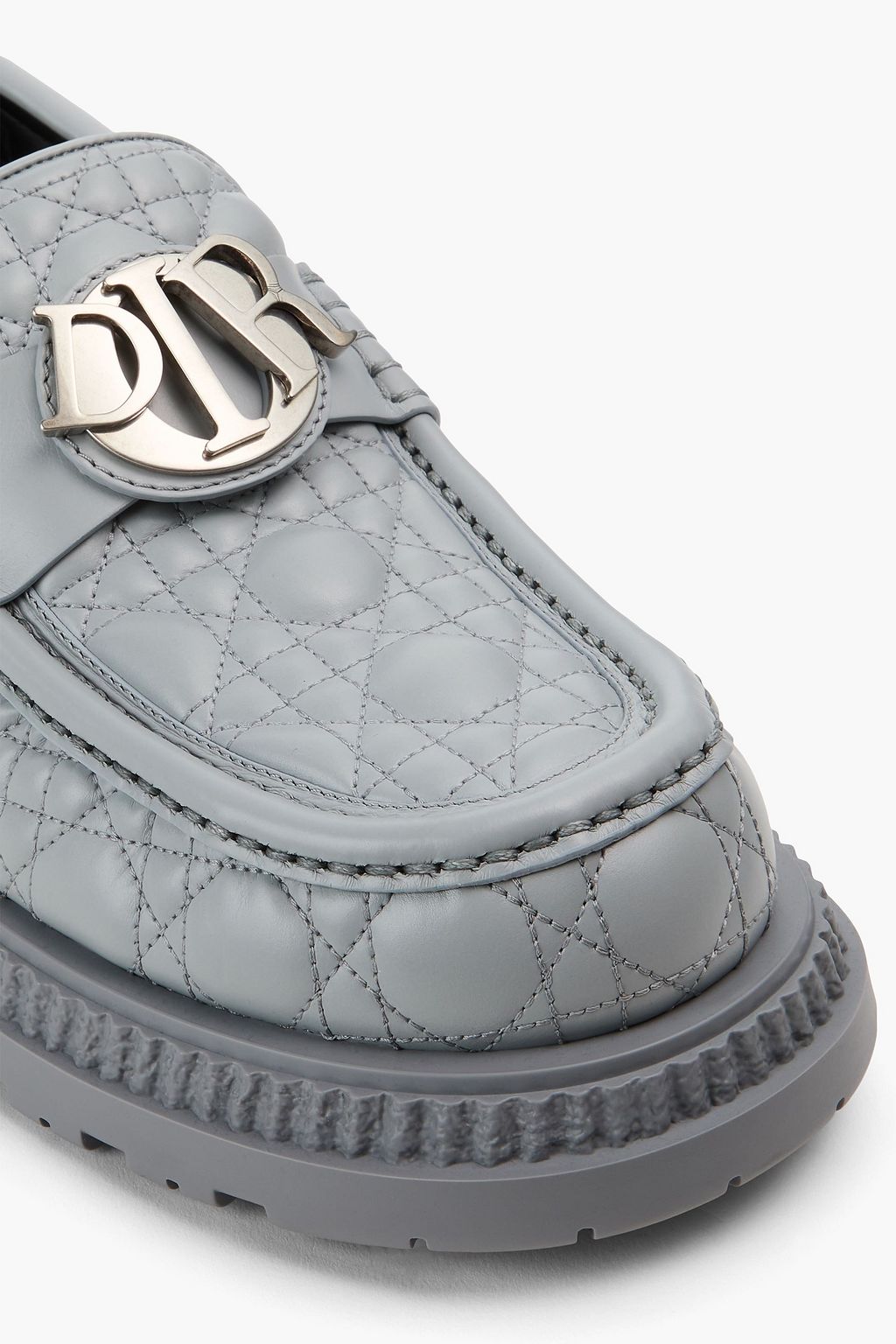 DIOR HOMME Buffalo quilted embellished leather loafers