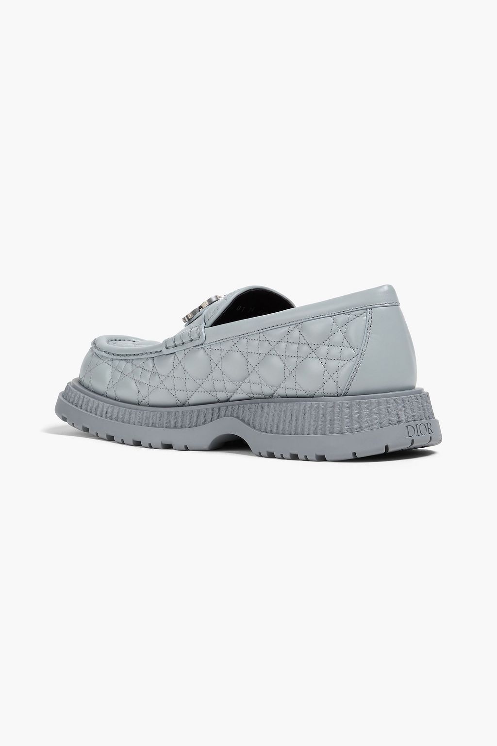 DIOR HOMME Buffalo quilted embellished leather loafers