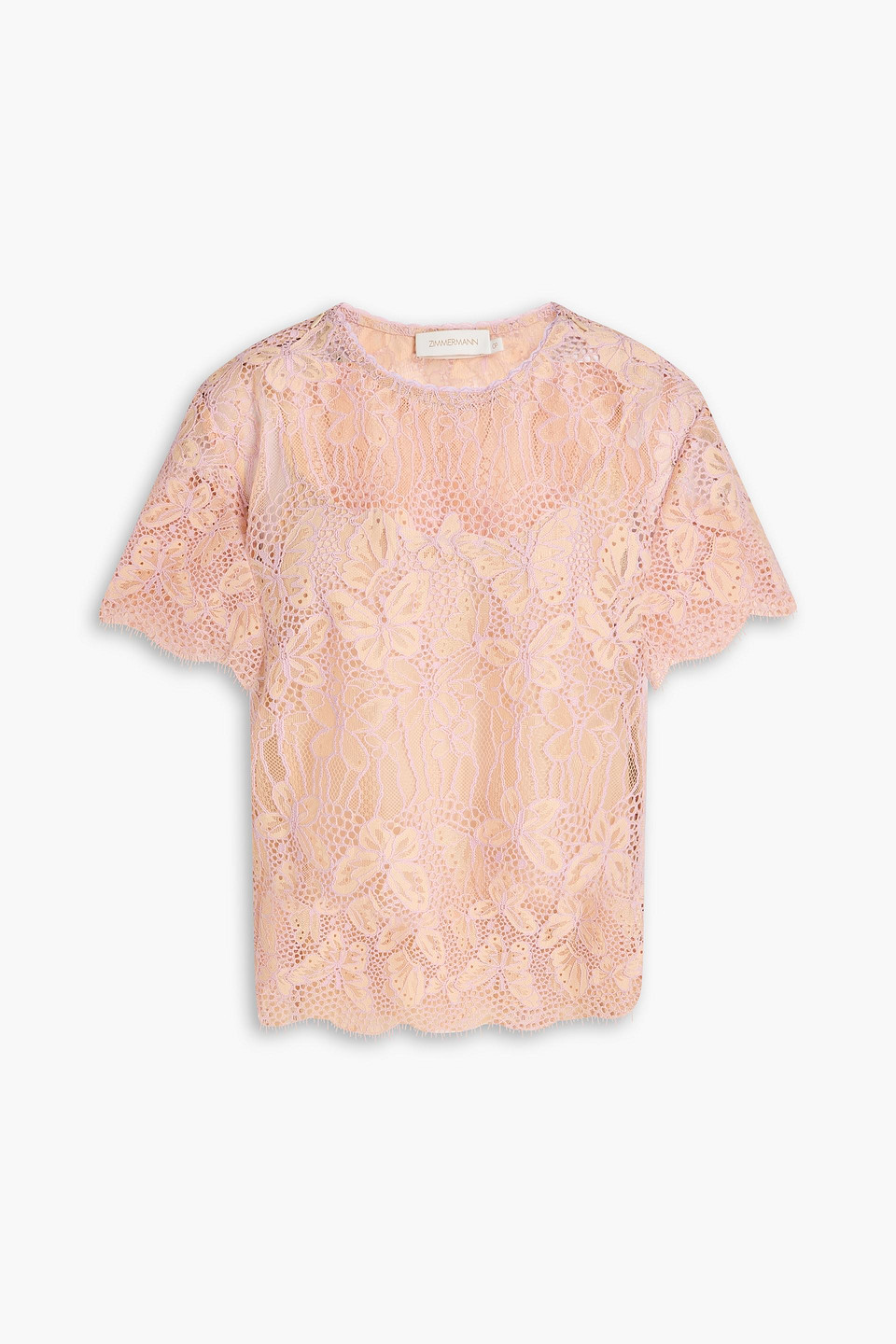 Zimmermann Pussy-bow Corded Lace Cotton-blend Blouse