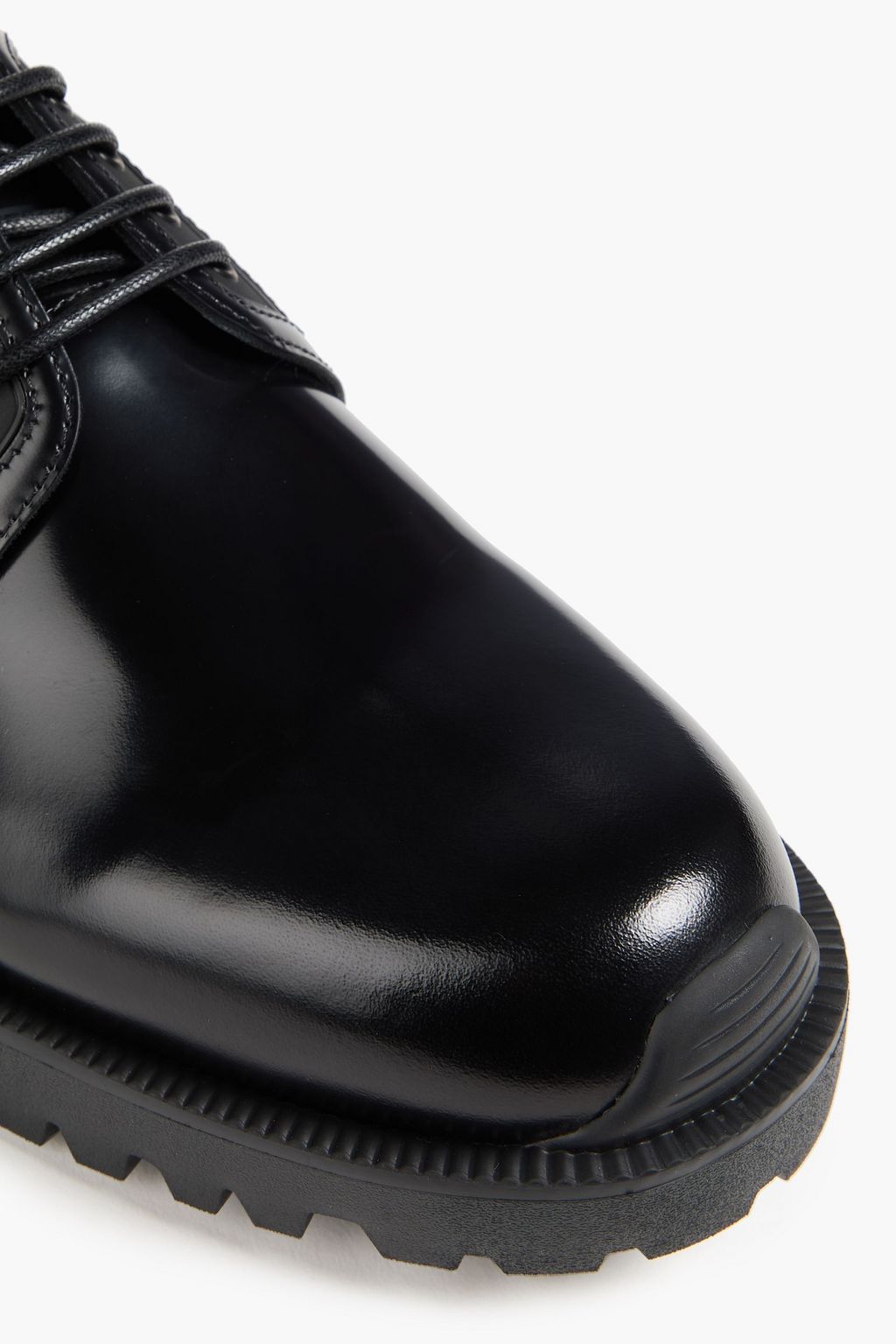 DIOR HOMME Combat glossed-leather derby shoes