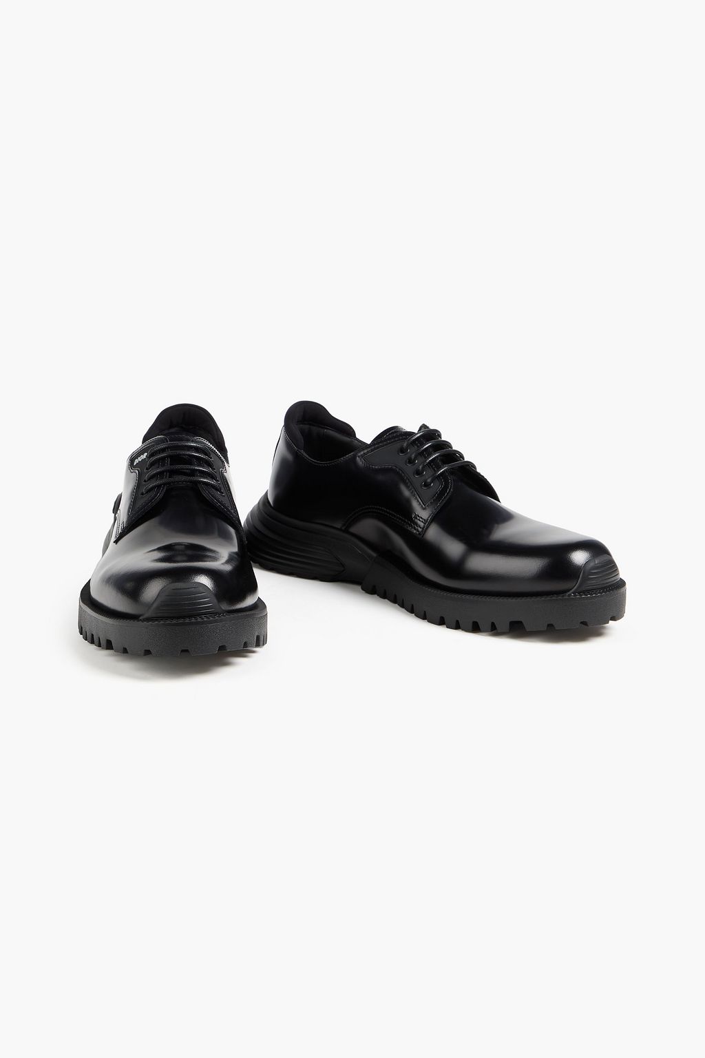 DIOR HOMME Combat glossed-leather derby shoes