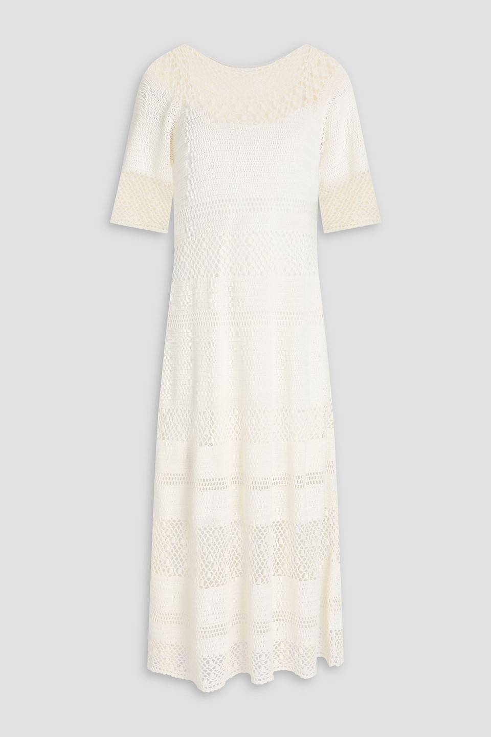 Zimmermann Crochet-knit Cotton Midi Dress In White