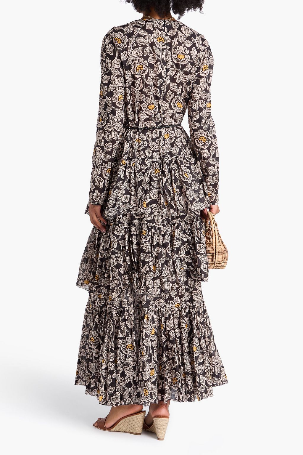 ZIMMERMANN コットンボイル マキシワンピース ティアード プリント入り