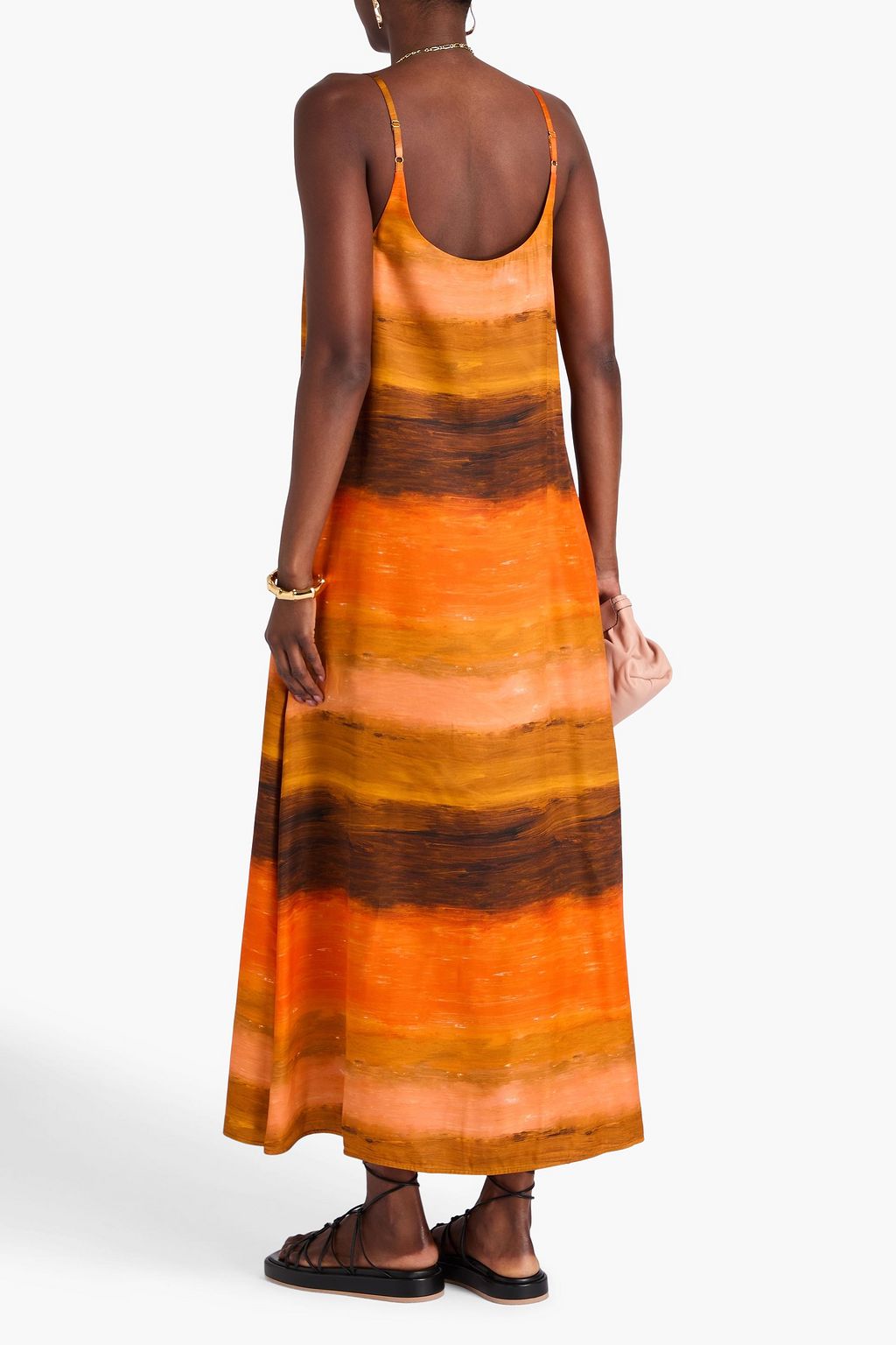 HELMSTEDT Eva printed satin midi slip dress
