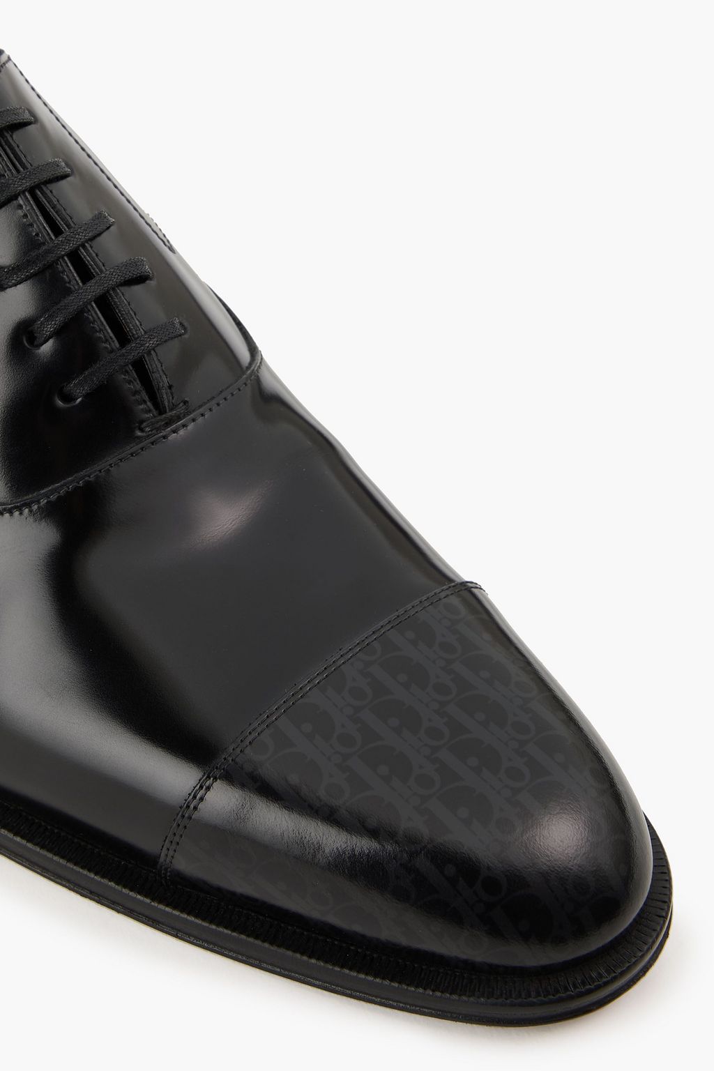DIOR Timeless logo-print glossed-leather Oxford shoes