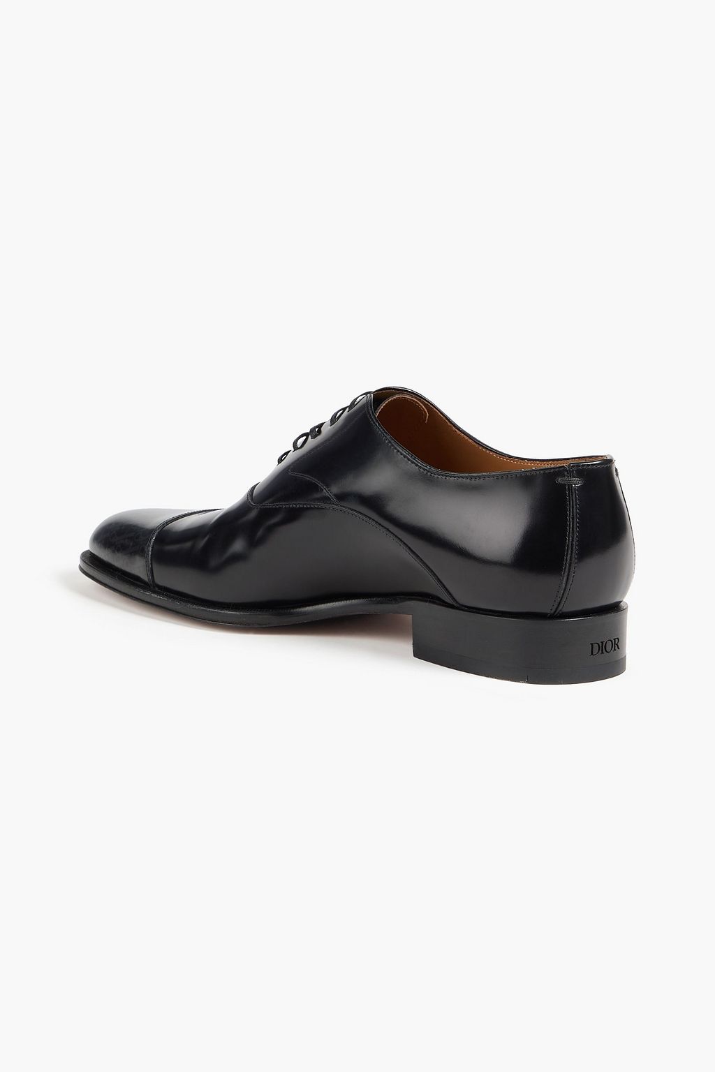 DIOR Timeless logo-print glossed-leather Oxford shoes