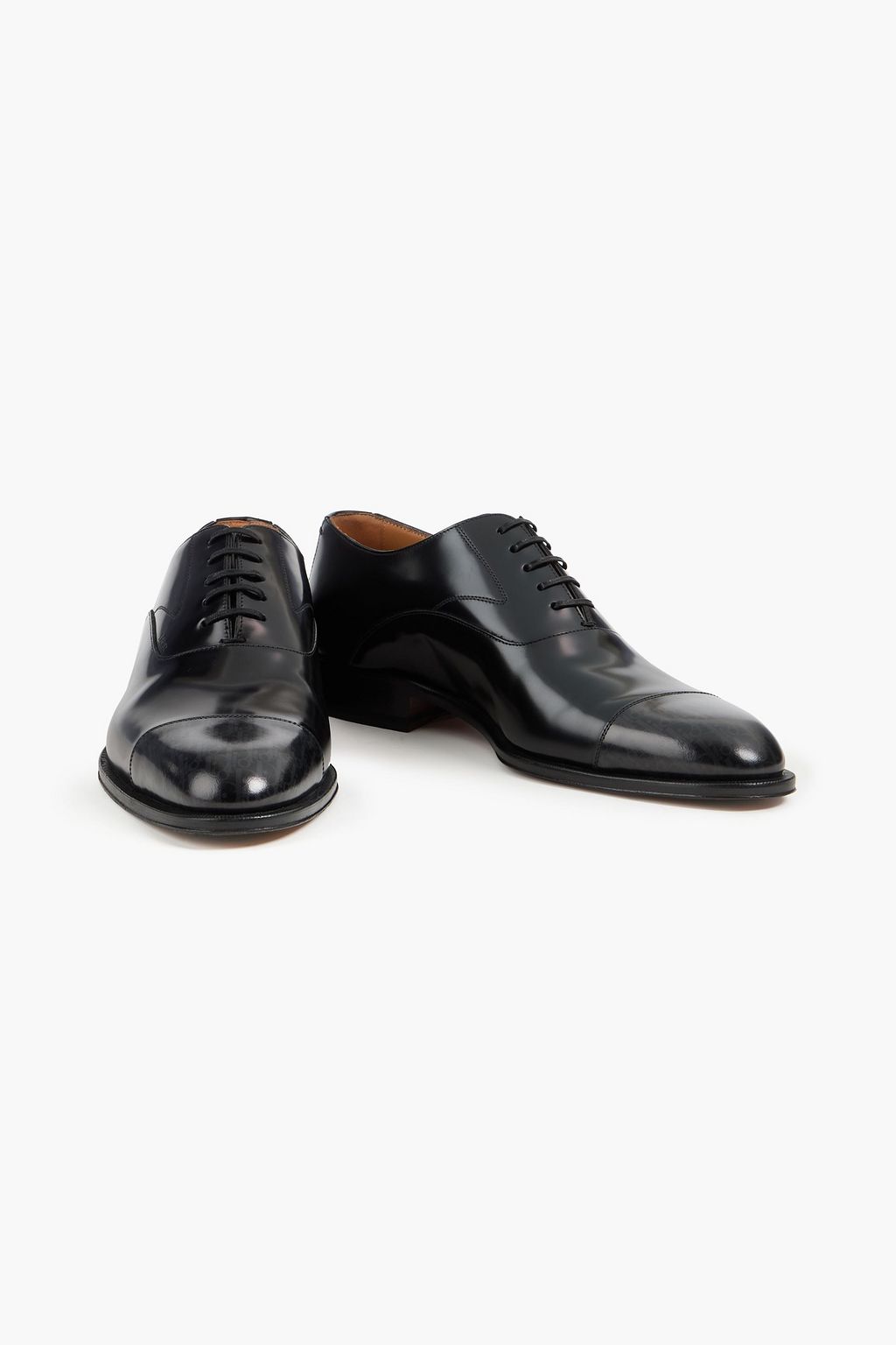 DIOR Timeless logo-print glossed-leather Oxford shoes