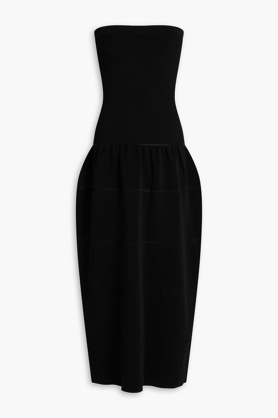 Zimmermann Strapless Knitted Midi Dress In Black