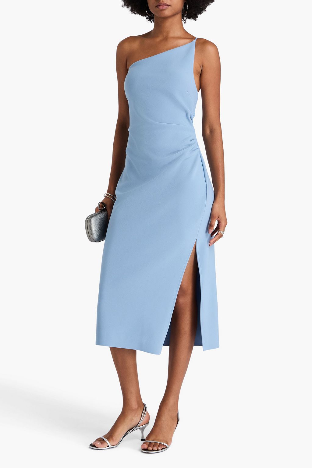 BEC & BRIDGE Nala one-shoulder ruched stretch-crepe midi dress