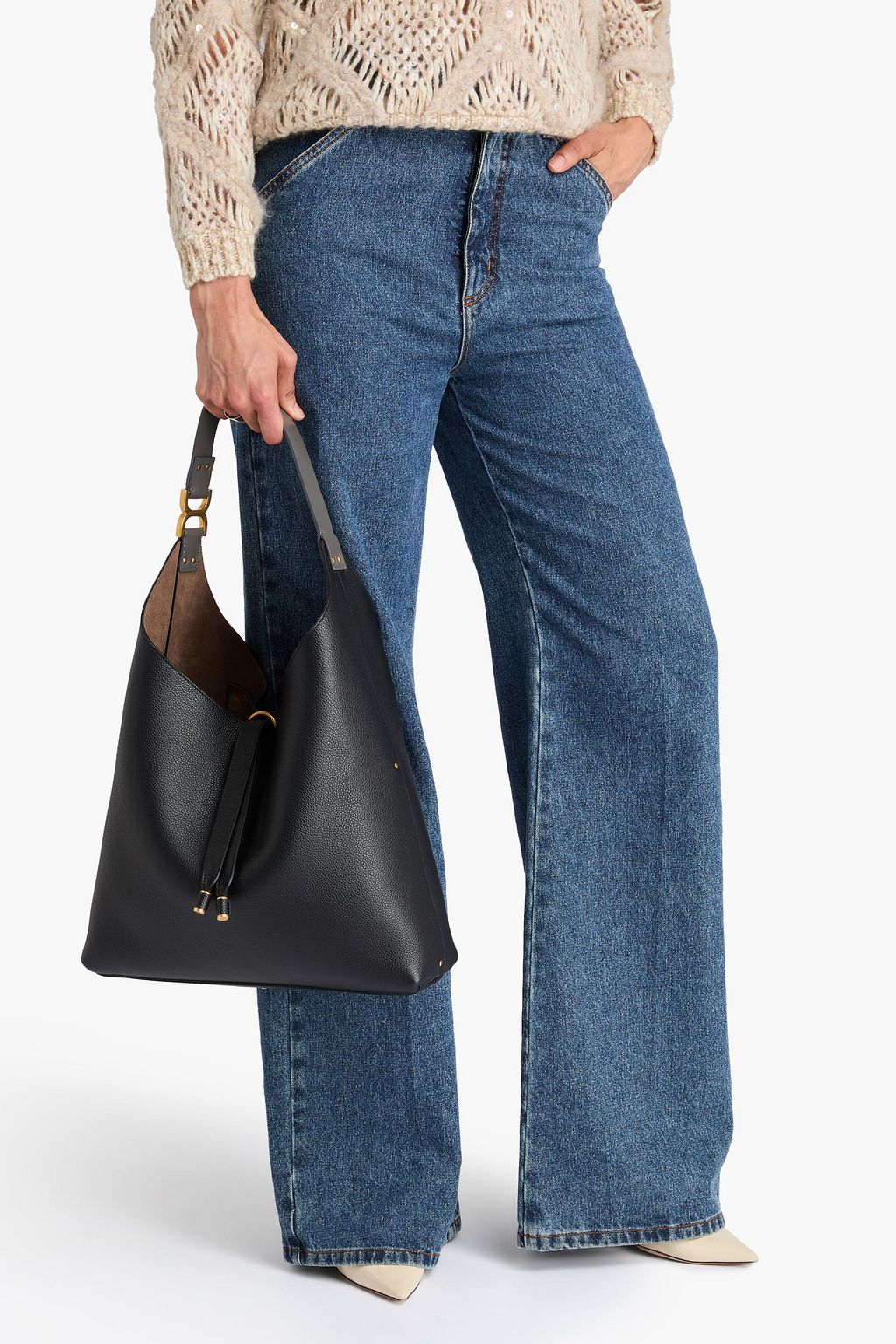 CHLOÉ Marcie pebbled-leather shoulder bag