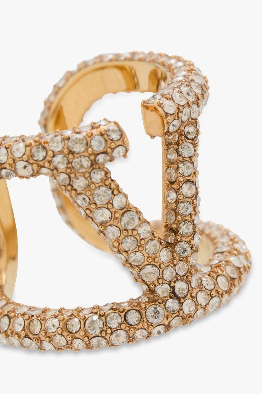 VALENTINO GARAVANI Gold-tone crystal ring