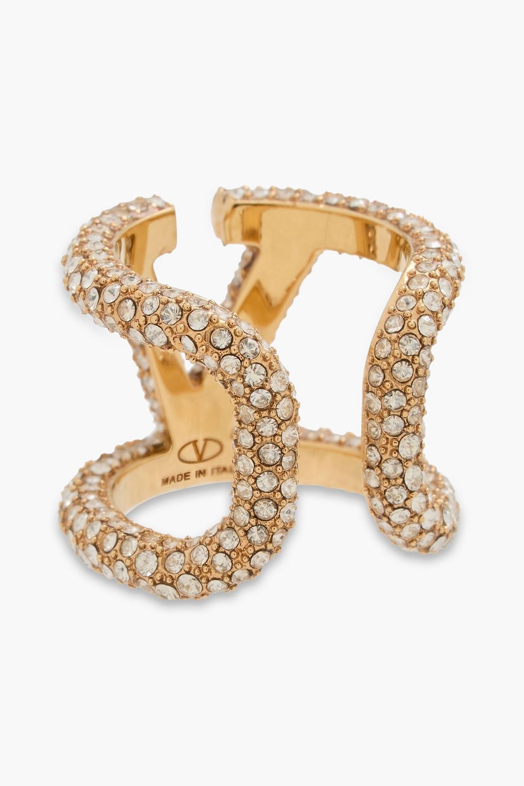 VALENTINO GARAVANI Gold-tone crystal ring
