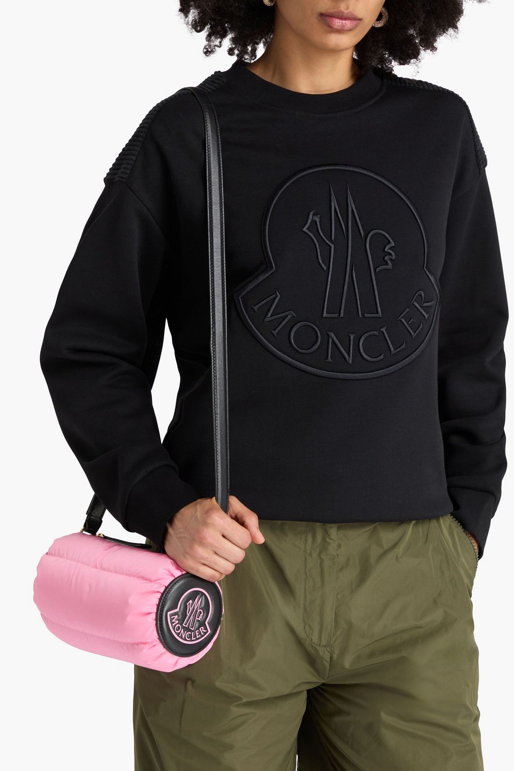 MONCLER Keoni quilted shell and leather cross-body bag