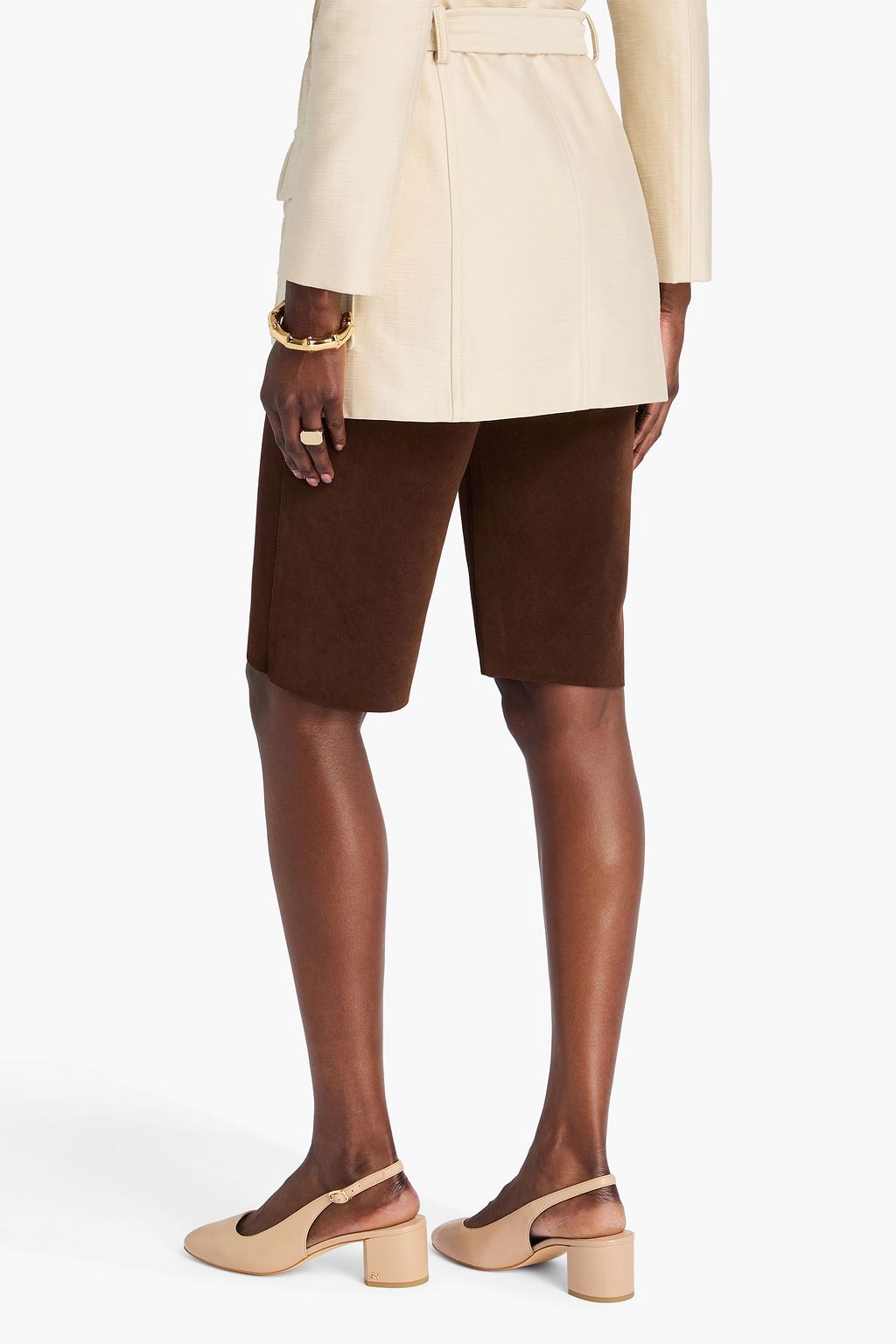 STUART WEITZMAN 브리짓 50 가죽 슬링백 펌프스