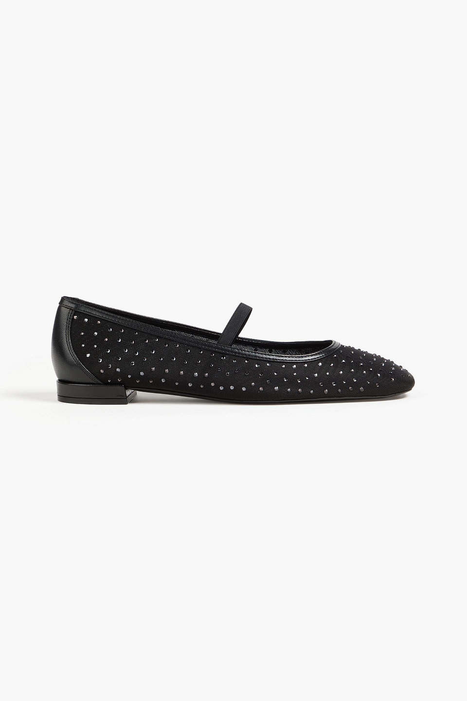 Stuart Weitzman Arabella Crystal-embellished Tulle Mary Jane Flats