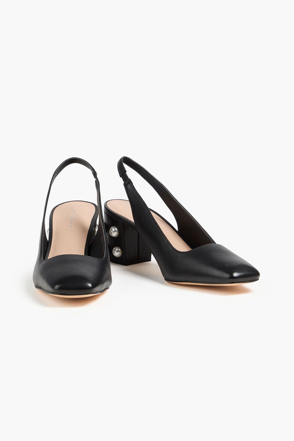 STUART WEITZMAN 줄리에트 60 장식 디테일 가죽 슬링백 펌프스