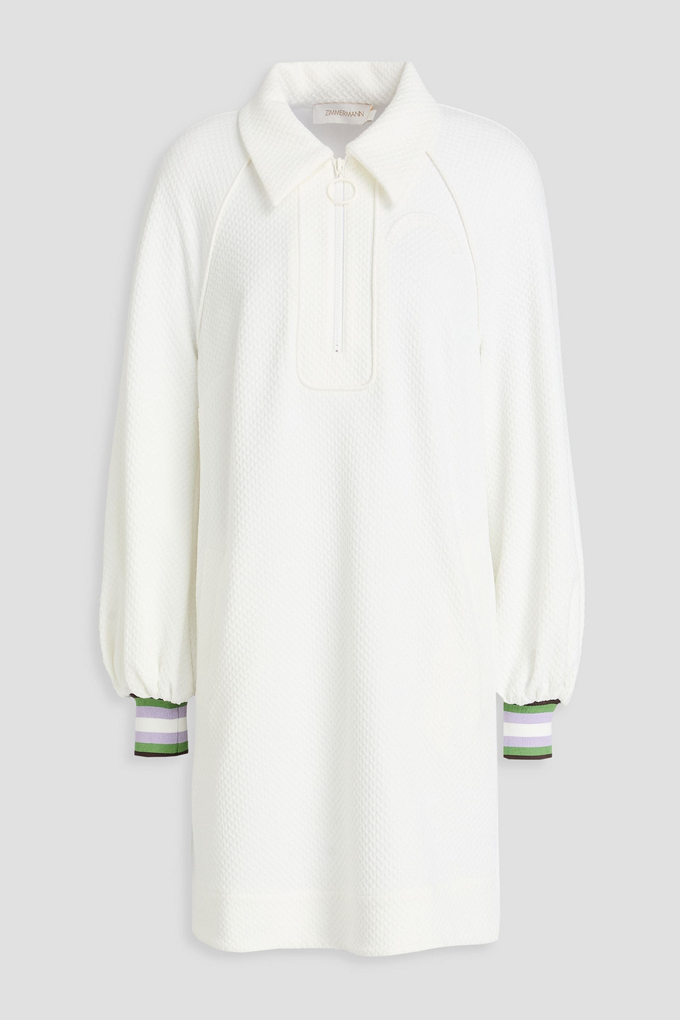 zimmermann - striped jersey mini shirt dress - white - 00