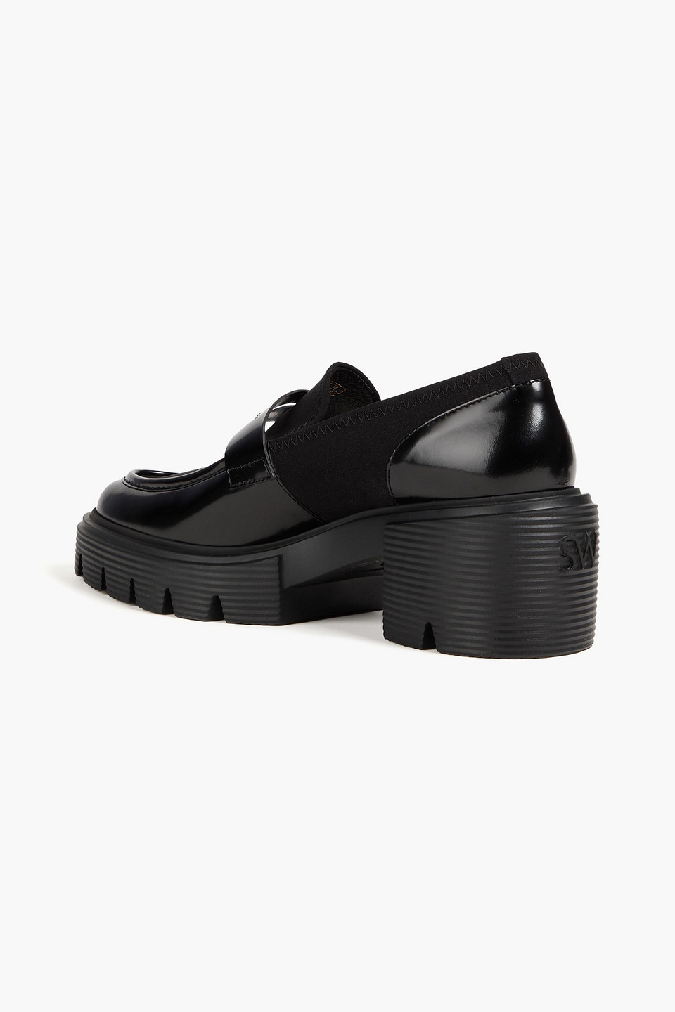 Stuart Weitzman Sleek Moccasin Flat Shoes With Chunky Platform And Timeless Design In Black