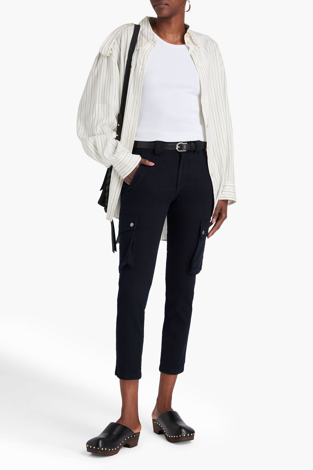 ISABEL MARANT Cropped Hose mit geradem Bein aus Baumwoll-Twill