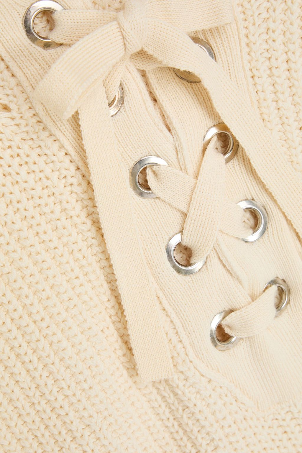ISABEL MARANT Lace-up ribbed cotton-blend sweater