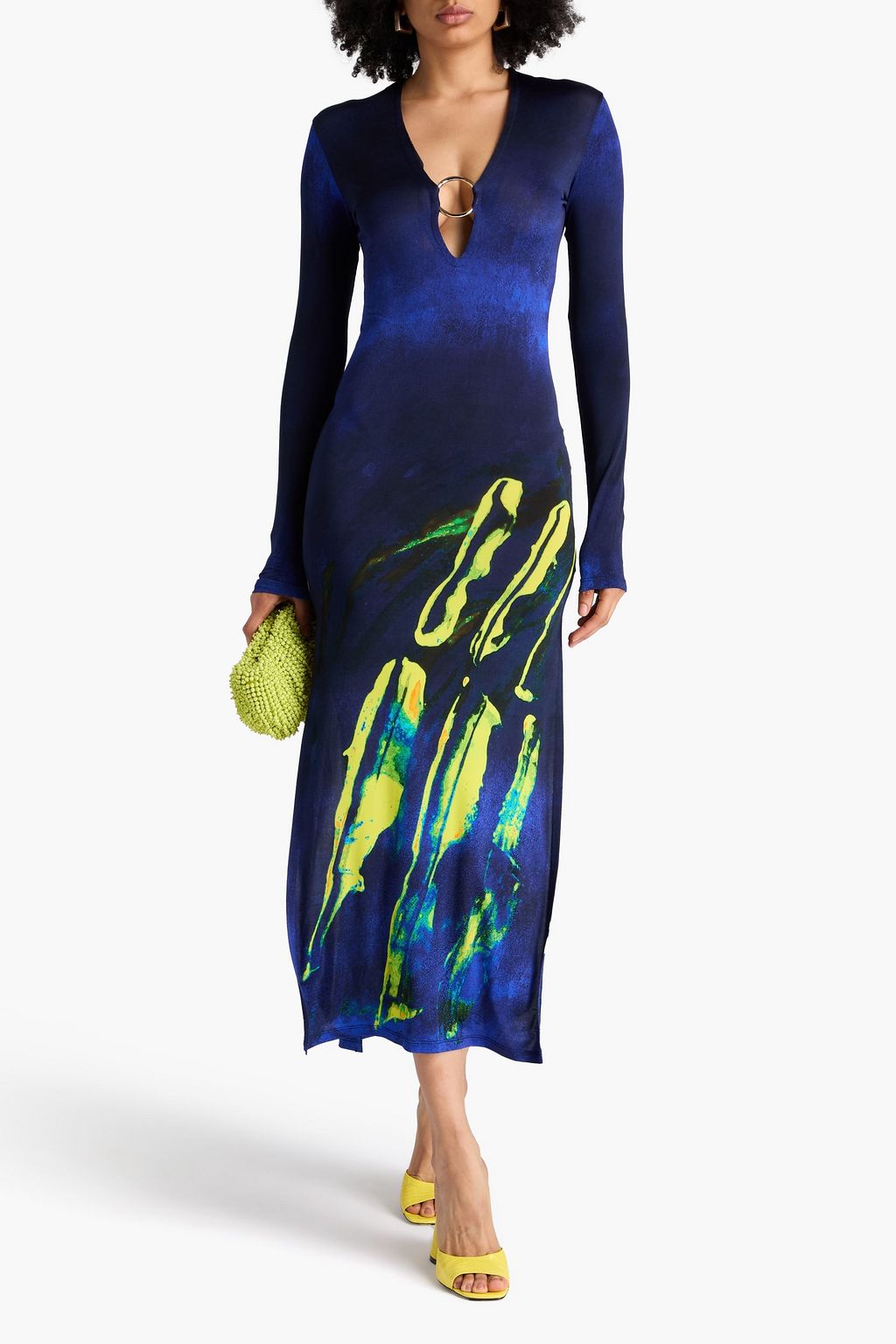 LOUISA BALLOU Helios Maxikleid aus Jersey mit Print und Verzierung