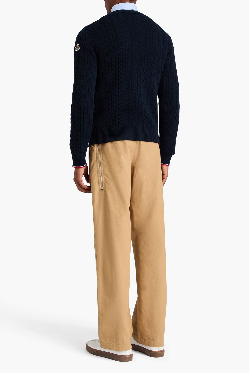 MONCLER Cable-knit wool and cashmere-blend sweater