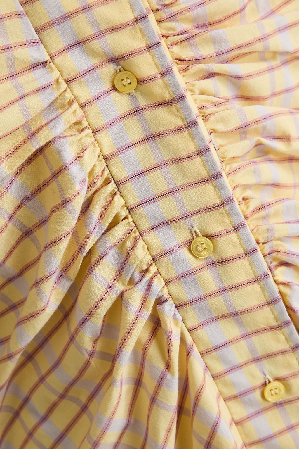 ISABEL MARANT シルク&コットン混 ミニワンピース ルーシュ入り チェック