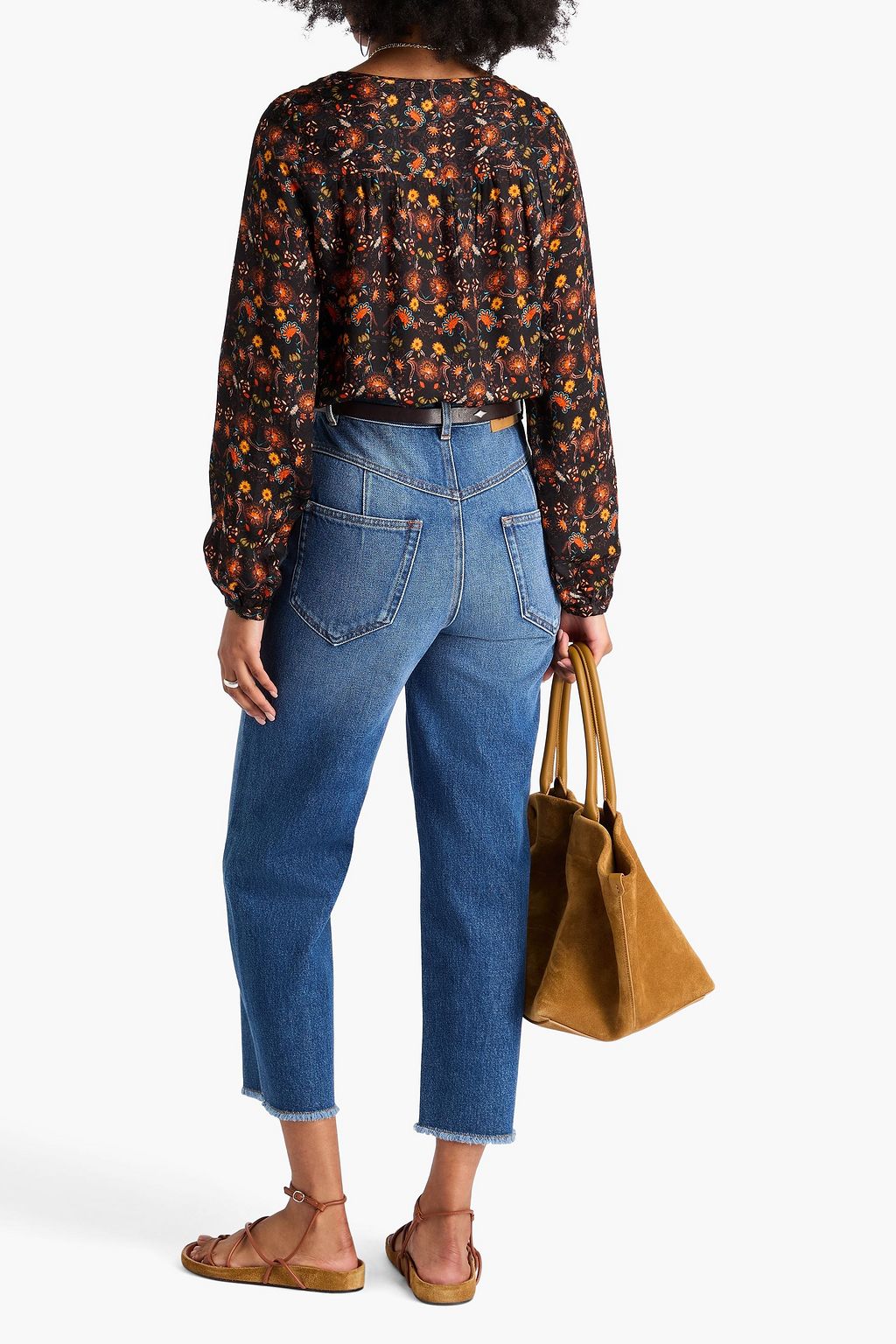 ISABEL MARANT クロップド ハイライズ ストレートレッグジーンズ
