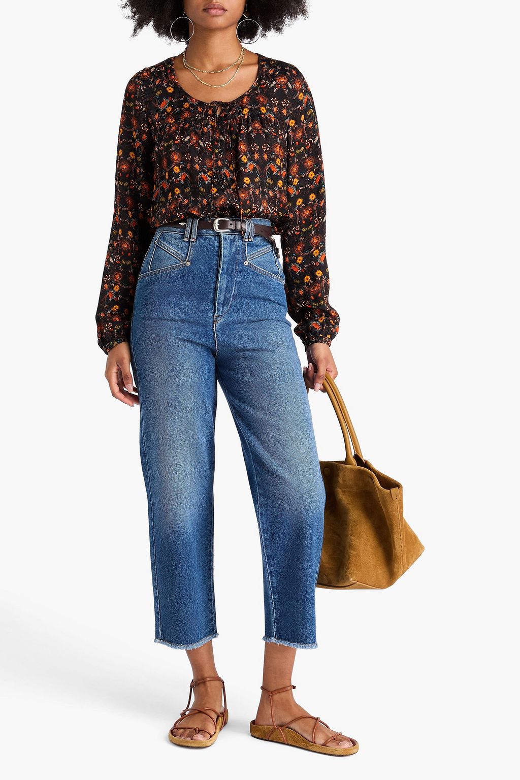 ISABEL MARANT Bluse aus Jacquard mit floralem Print